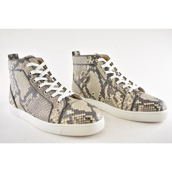 Christian Louboutin Louis Orlato Flat Python Ghost Roccia High Top Sneaker 44 11 - Picture 4 of 13